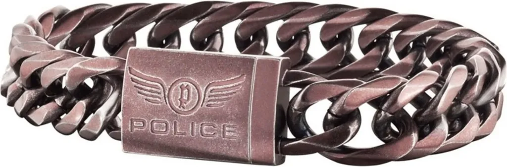 Bracciale Police 25507BSEBR/02-S Uomo Acciaio Marrone - Offerta Esclusiva