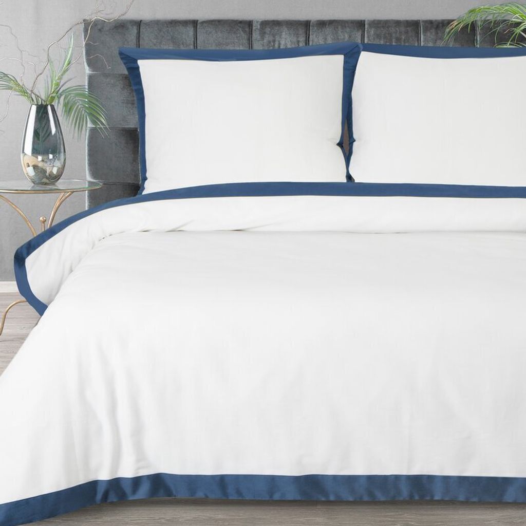 Eurofirany Bettwäschegarnitur Bettwäsche Satin REINA25C 160x200 cm 3 TLG SET: mit 2 Kissenbezüge 70x80 cm weiß G
