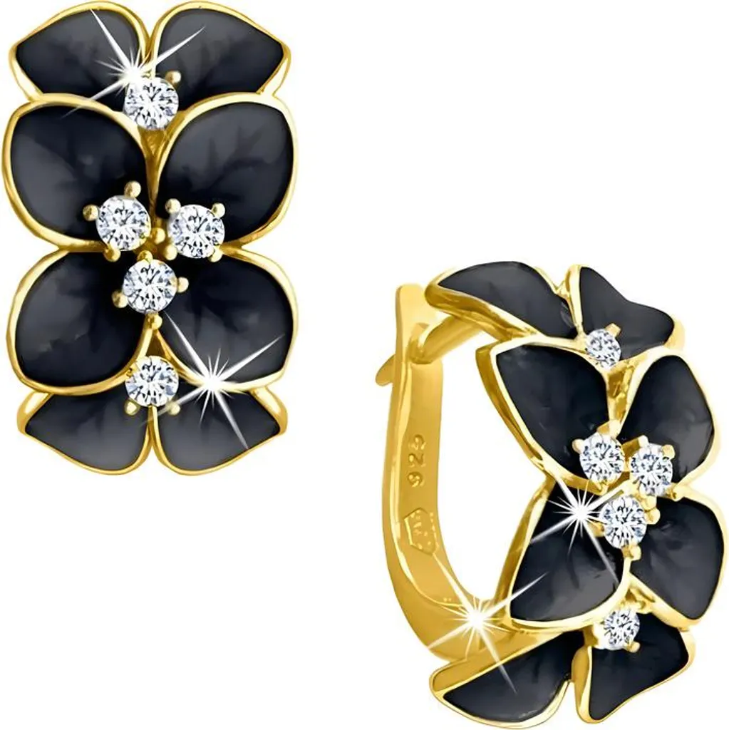 Orecchini Orchidea Nera Must-Have | Gioielli Dorati in Rame Boho-Chic