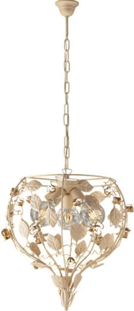 Lustre ivoire décapé Bella : solution d'éclairage chic pour plafond