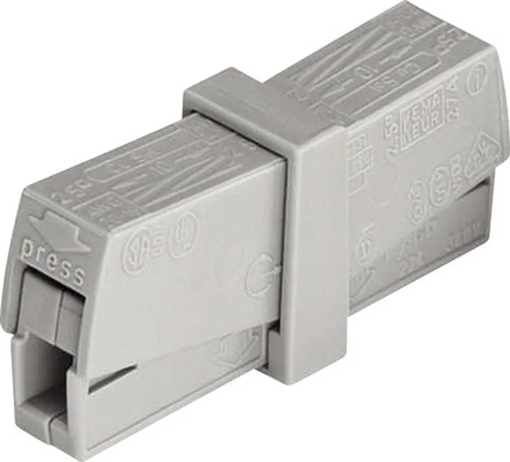Connecteur pour luminaire 2,5 mm² 224-201 pince de service grise