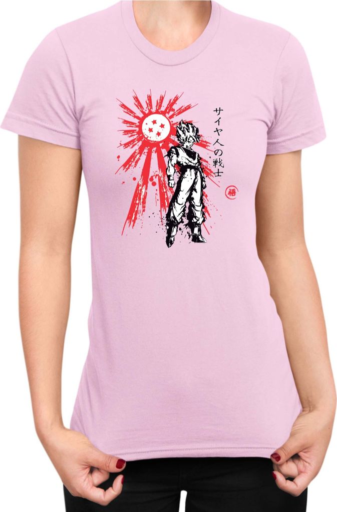 Damen T-Shirt Dragon Anime Manga Ball Z Goku 34, Lady S / Hellrosa