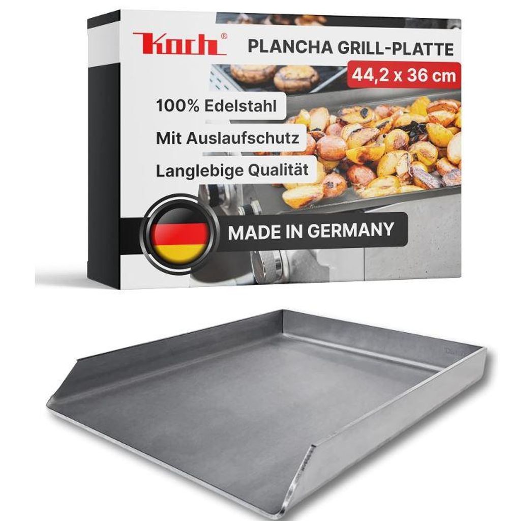 KOCH #38 massive Edelstahl PLANCHA 44,2 x 36 cm Burger- Steak- GRILLPLATTE 5,9KG