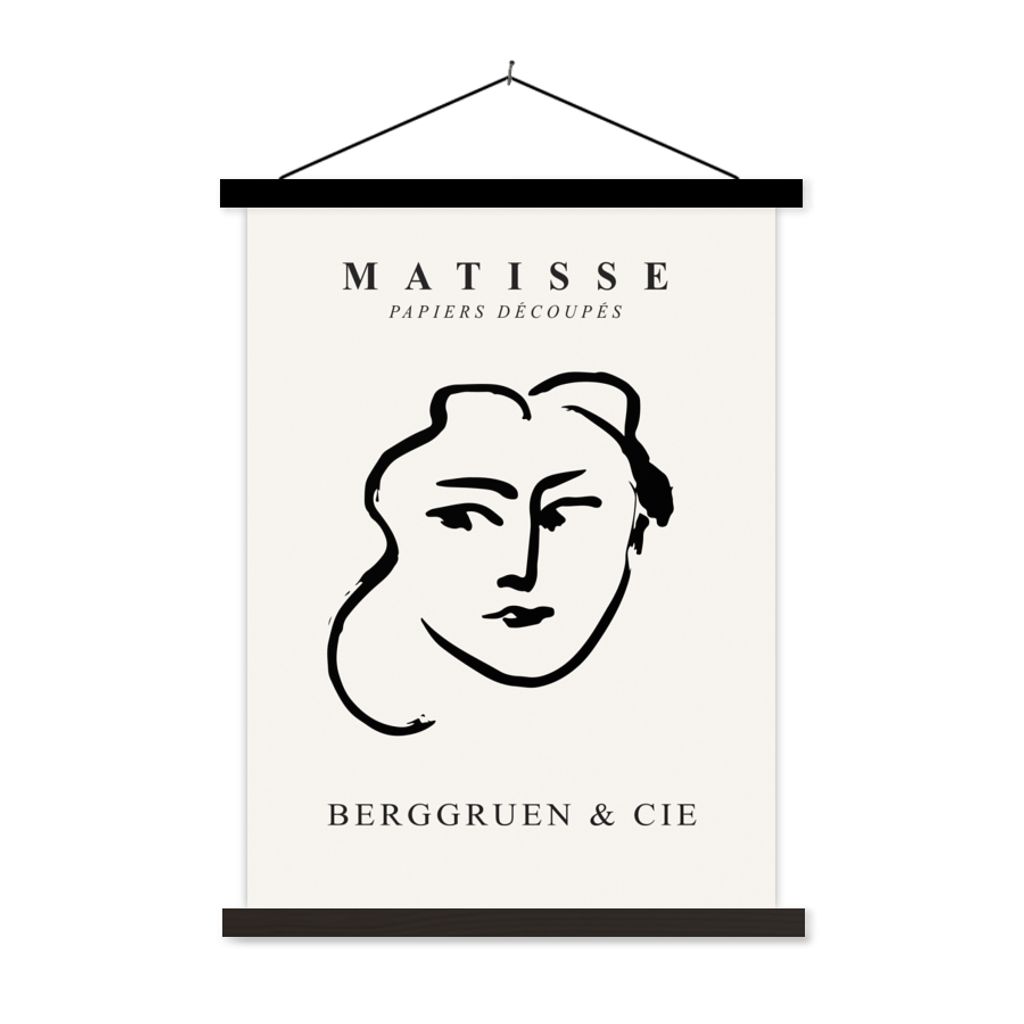 MuchoWow Textilposter Abstrakt - Frau - Henri Matisse - Alte Meister 90x120 cm mit schwarzem Rahmen - Dekoration