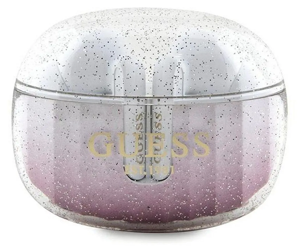 Guess Cuffie Bluetooth Gutwshdgkeeptws + Docking Station Rosa/Rosa Glitter Gradiente