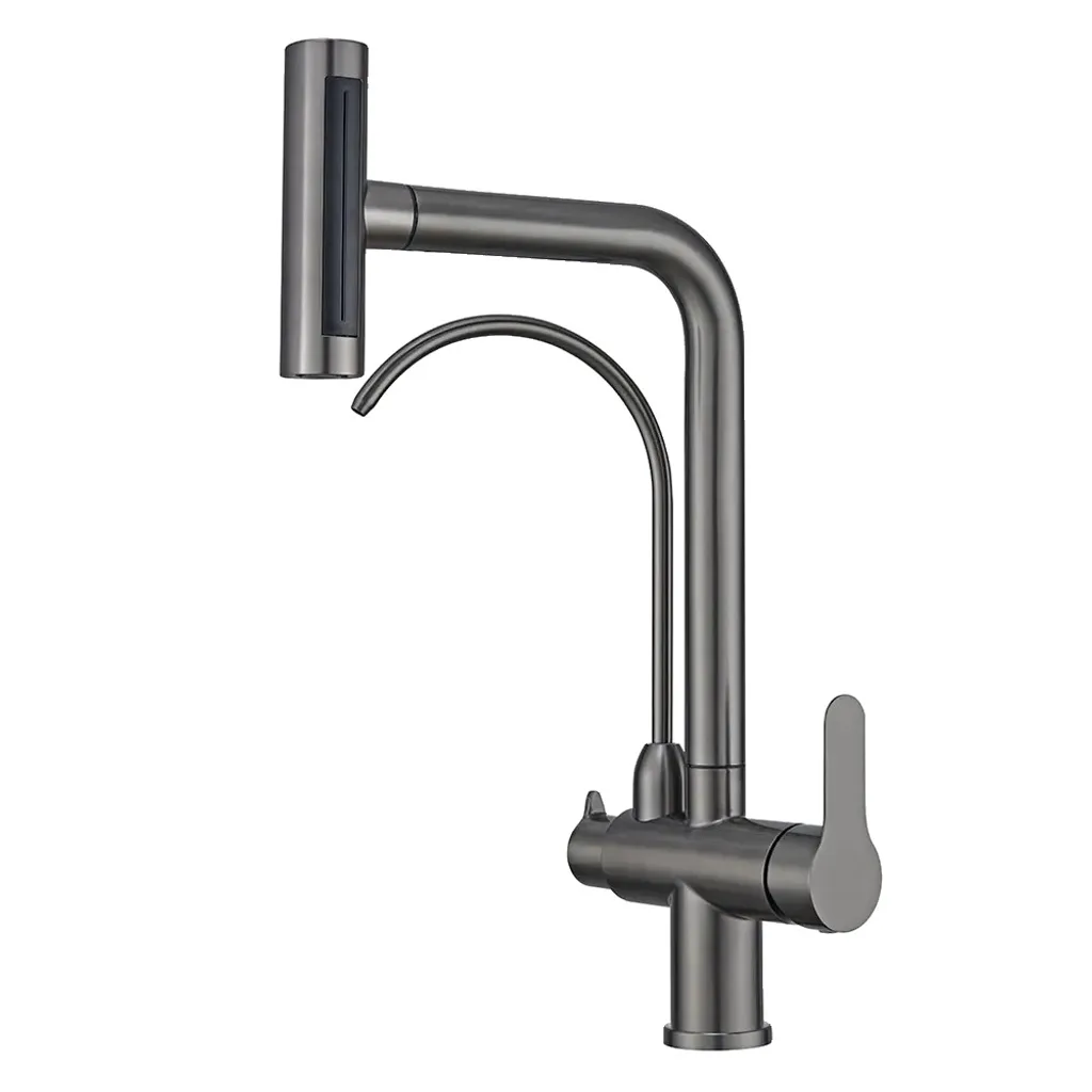 Miscelatore Cucina Design Grigio Antracite Inox 360° - Collezione Elite