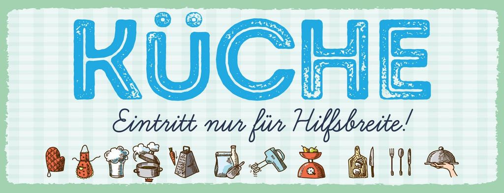 vianmo Blechschild 10x27 cm Küche Eintritt nur für Hilfsbereite blaues