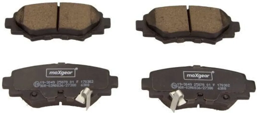Jeu de plaquettes de frein pour Mazda 3 arrière MAXGEAR 19-3049 OEM B4Y02648ZA