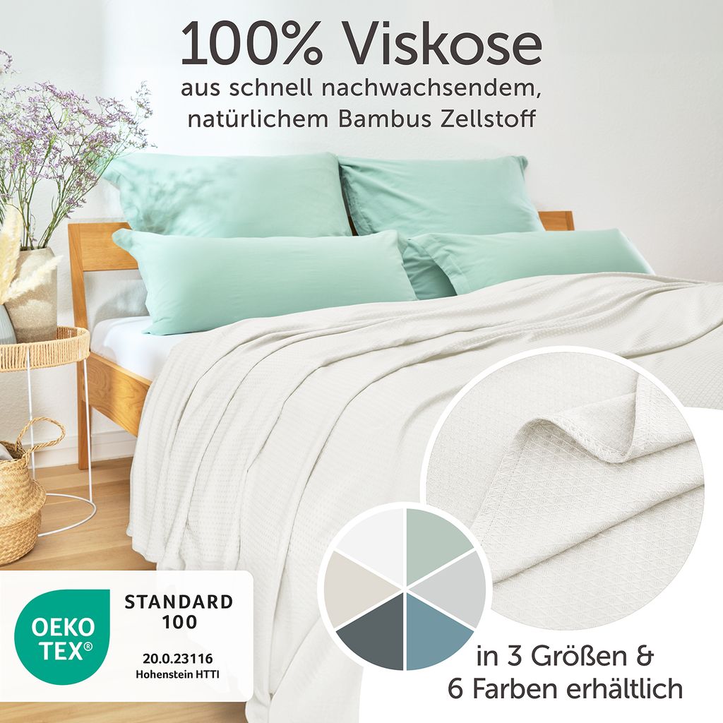 Blumtal Khldecke 200x230 cm - Bambus Sommerdecke fr Sofa
