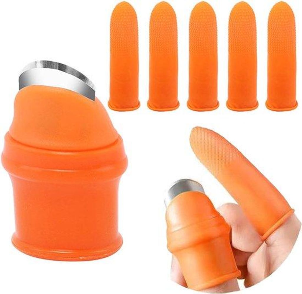 Silikonische Handschuhe für Haushalt, 6er Pack, für das Schneiden von Früchten und Gemüse, für das Gießen von Pflanzen (1 Zoll, 5 Finger)