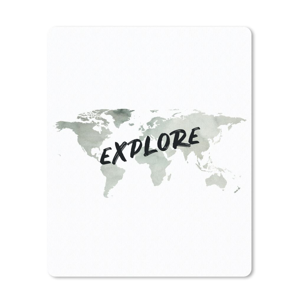 MuchoWow Mauspad Mousepad Weltkarte - Aquarell - Sprichwörter 30x40 cm - Mousepads - Maus Mat - Pad - Mausunterlage - Mausmatten