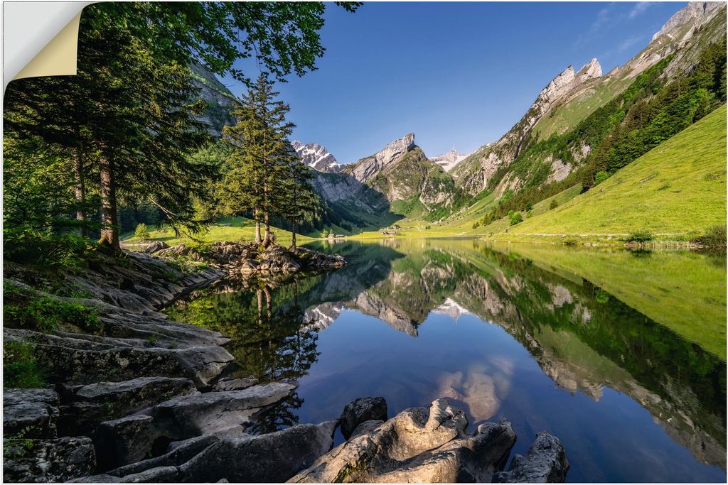 ARTland Wandbild, selbstklebend Seealpsee Schweiz Größe: 90x60 cm