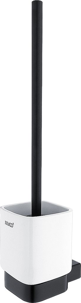 Nimco Kibo - Toilettenbürste mit Wandhalterung, weiß Keramik/schwarz matt Ki-14094KN-90