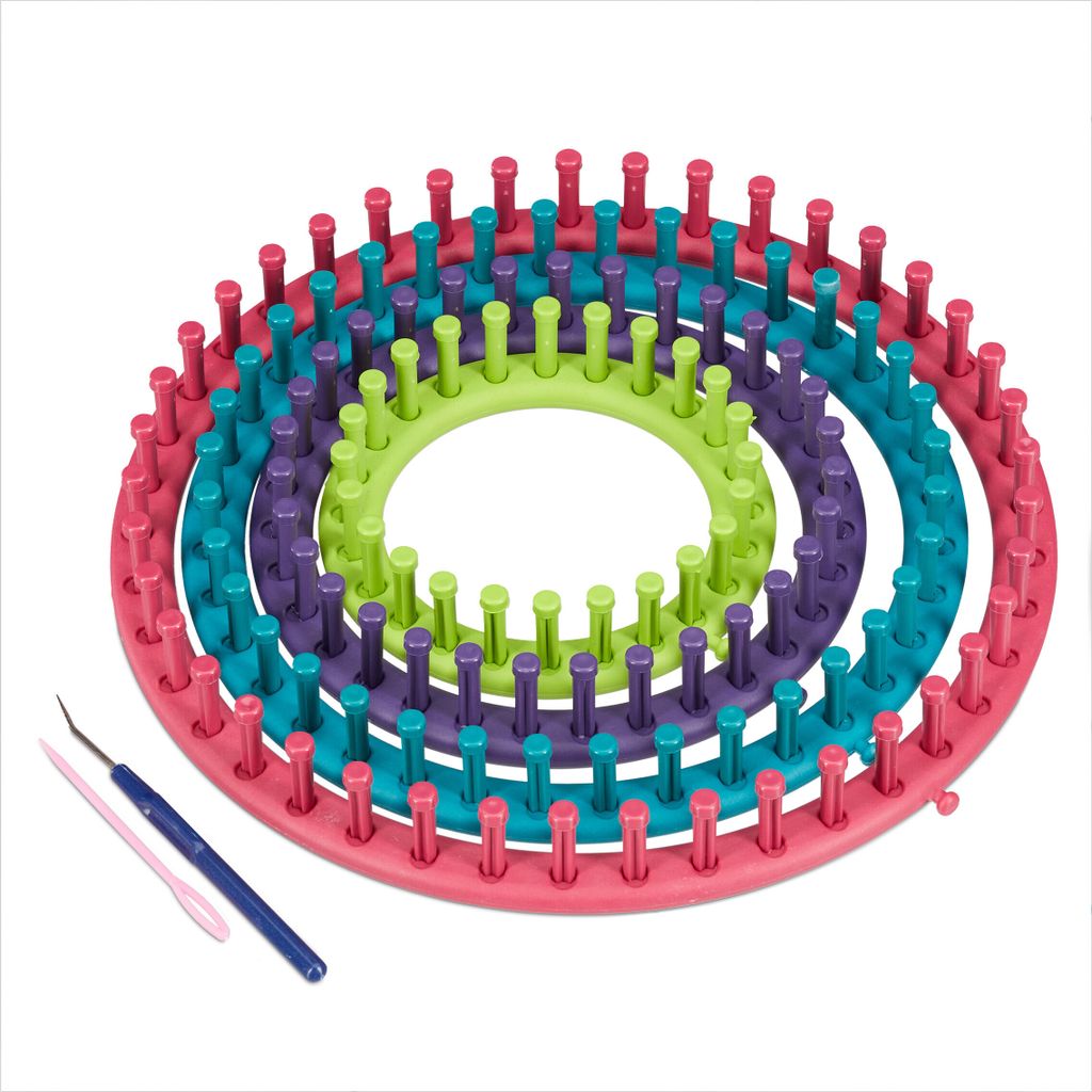 Relaxdays Strickring Set 4 Strickrahmen Instructions Tools Produktbild 