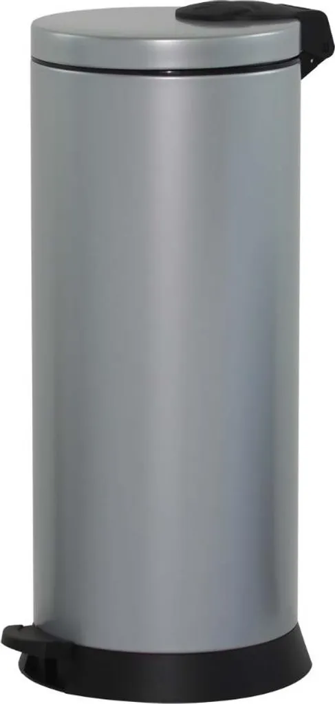 Poubelle de cuisine 30L Magic en métal gris avec pédale renforcée