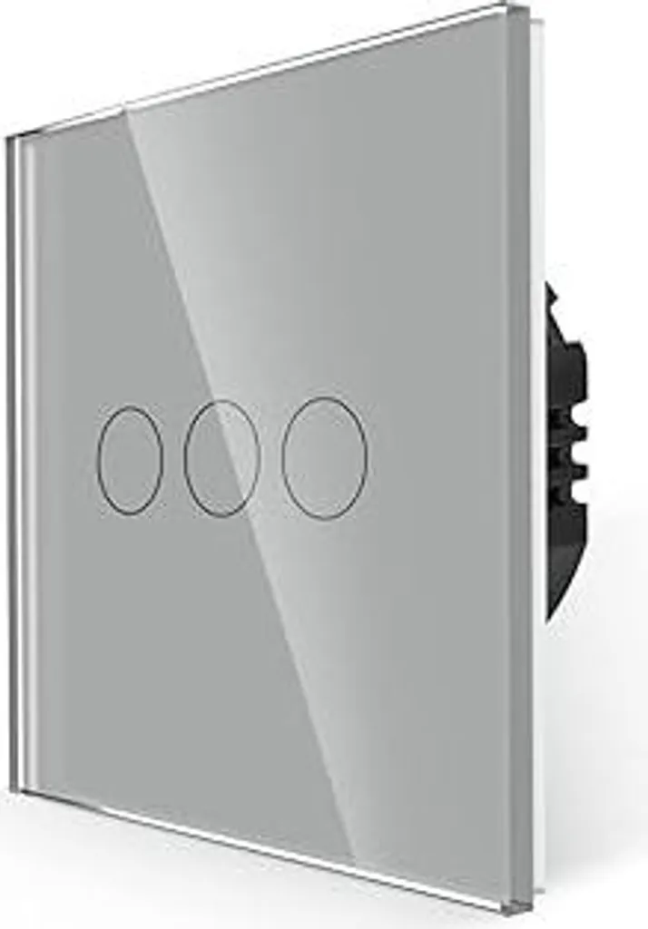 Interruttore Triplo Touch Grigio Design in Vetro LED Senza Neutro