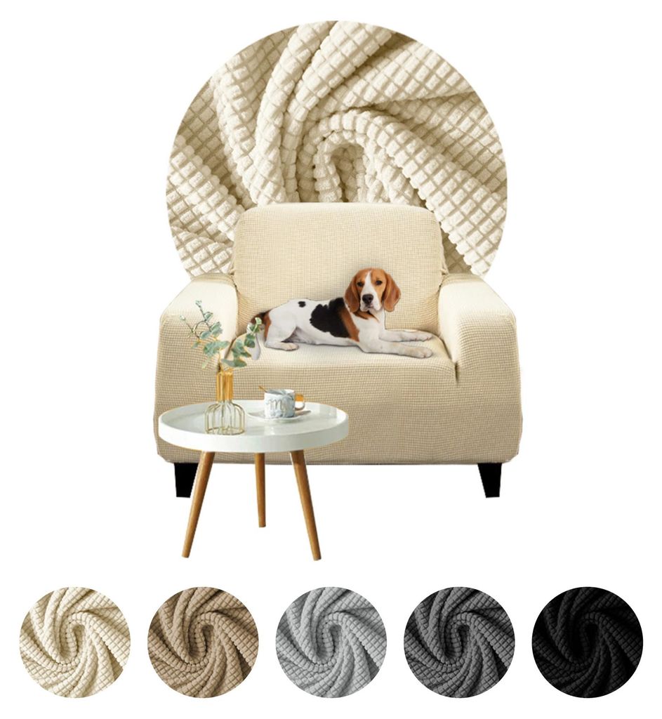 Elastischer Jacquard-Bezug für 1-Sitzer Sofa, Couch oder Produktbild 