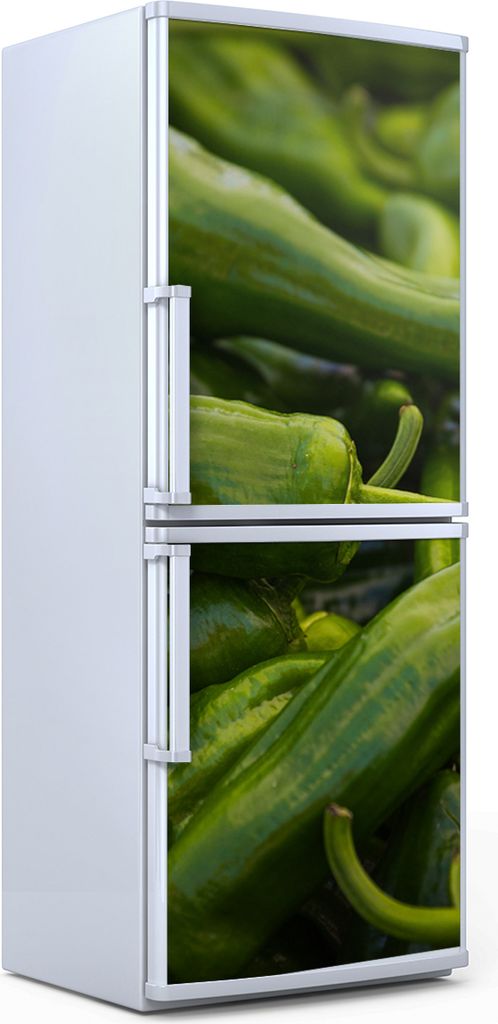 Kühlschrankdekoration 70x180 cm Aufkleber auf dem Kühlschrank - grünes Gemüse Paprika