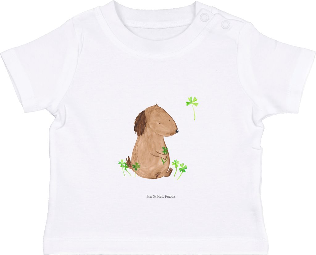 Mr. & Mrs. Panda Babyshirt Hund Kleeblatt 0. - 6. Monat - Produktbild 