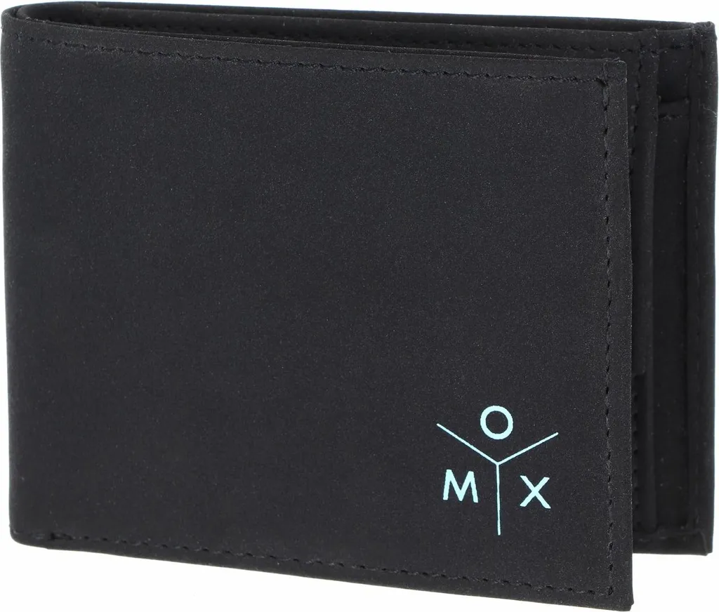 Portafoglio Vegano Oxmox Ox 2.0 Cryptan RFID - Nero e Cyan Blue