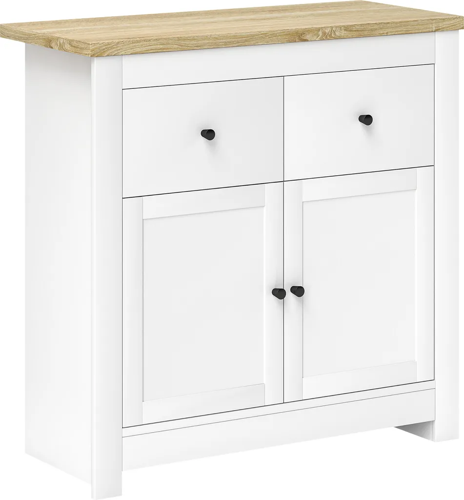 Credenza Moderna Bianca HOMCOM 79x80cm: Mobiletto Multiuso per Ogni Stanza
