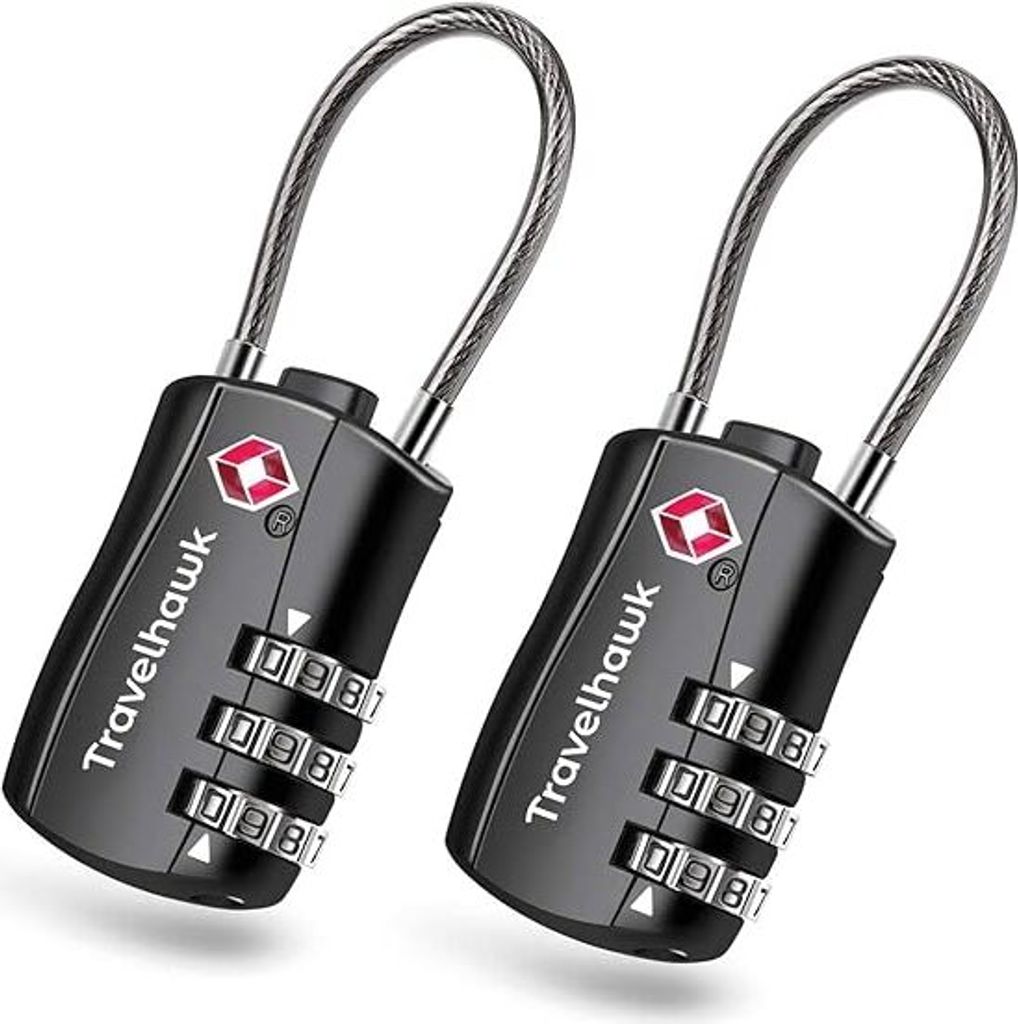 TravelHawk Koffer Zahlenschloss - 2 Stück - TSA Schloss mit Produktbild 1