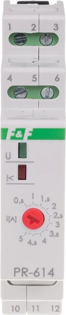 Relais de priorité 230V avec seuil réglable 0,5 à 5A et contact NO/NF