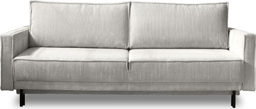 Lisa Design Charlie, 3-Sitzer Sofa mit Schlaffunktion und Bettkasten, aus Cord , Hellgrau