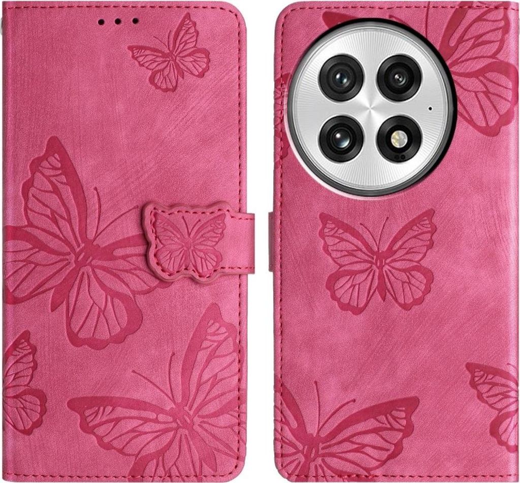 OnePlus 13 Hülle - Coverup Schmetterlinge Klapphülle - Rosa