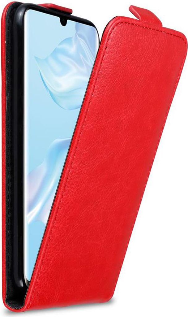 Cadorabo Hülle für Huawei P30 PRO Schutz Hülle in Rot Flip Etui Handyhülle Case Cover