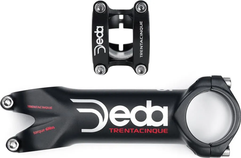 Potence de Vélo Route Deda Trentacinque 140mm en Aluminium Noir Mat