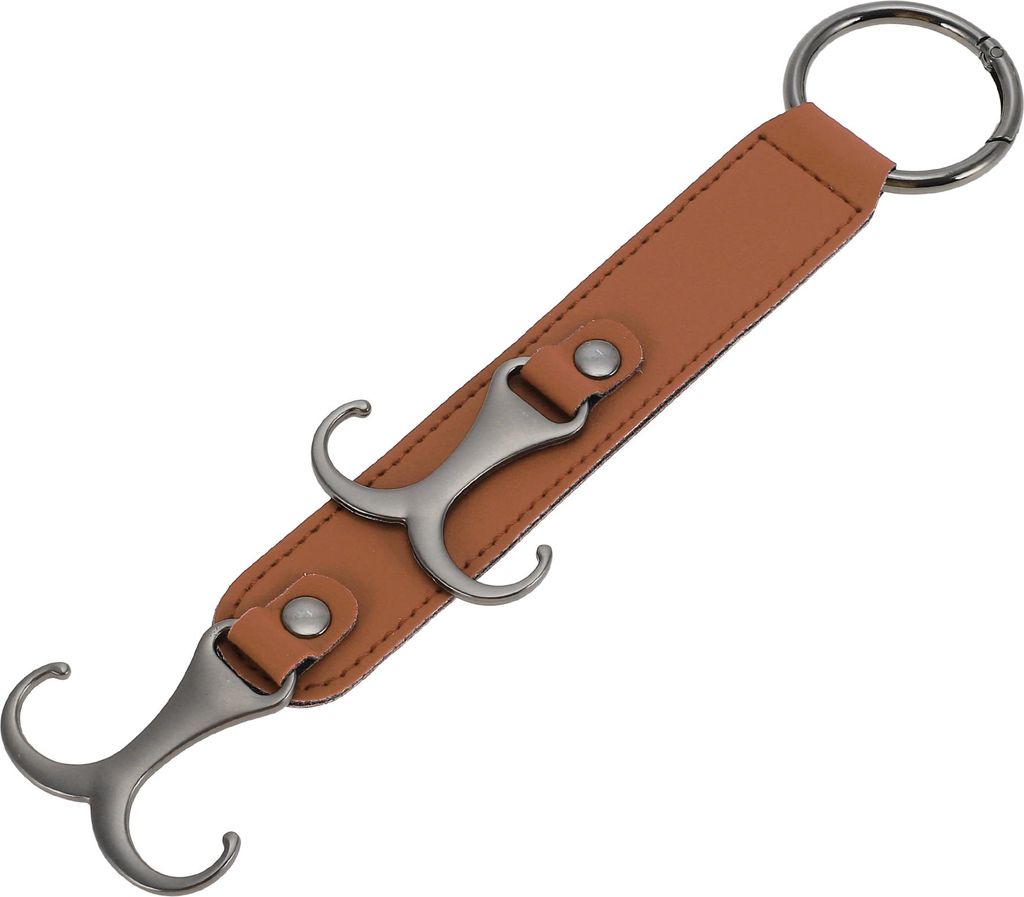 1 Stück für Geldbörsen und Taschen, Regenschirm usw. Auto Kopfstützenhaken Robuste Auto Rücksitz Organizer Haken Hellbraunes Kunstleder Metall...