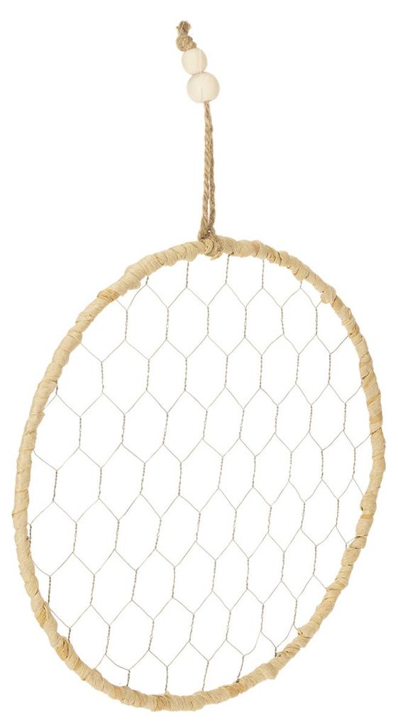 Metallring Boho Chic Dekoration mit Raffia für kreative Wohnideen, 4 Stück