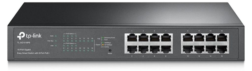 TP-Link TL-SG1000 Desktop Gigabit Easy Smart Switch 16 Port 150W 8x PoE+ managed