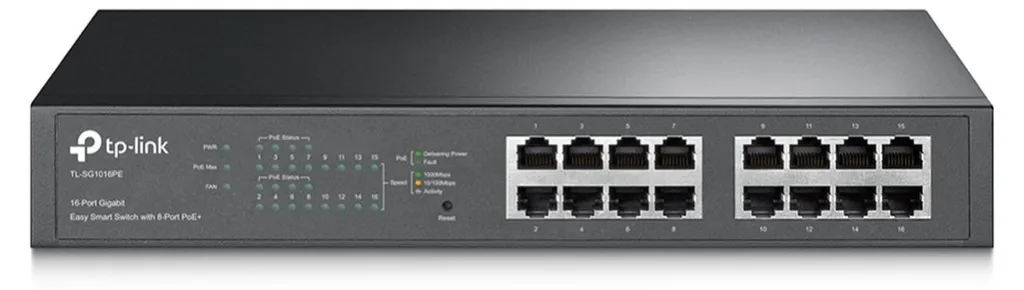 Switch TP-Link TL-SG1016PE Gigabit Ethernet 16 Ports PoE+ Montage Rack