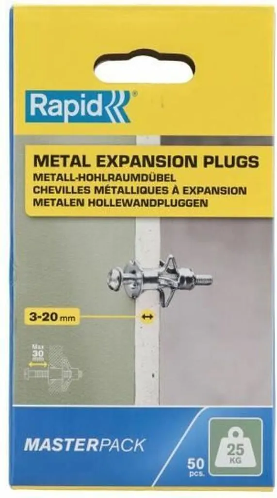 Cheville à expansion Rapid Haute Résistance - Lot de 50 Pièces