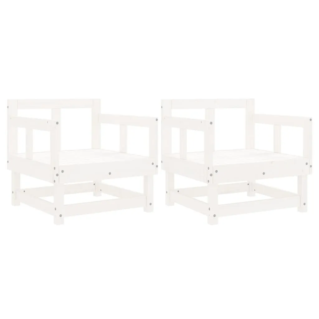 Sedie da Esterno Bianche Pino Massiccio 2 Pz | Arredo Giardino Premium