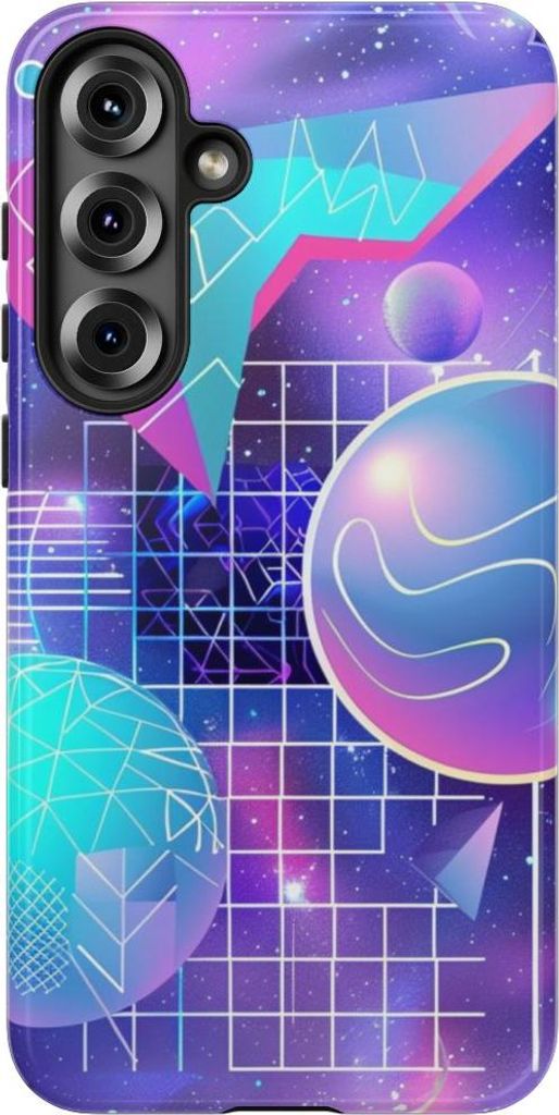 Abstraktes geometrisches Weltraum-Design – Hülle Kompatibel mit Samsung Galaxy S25 Plus