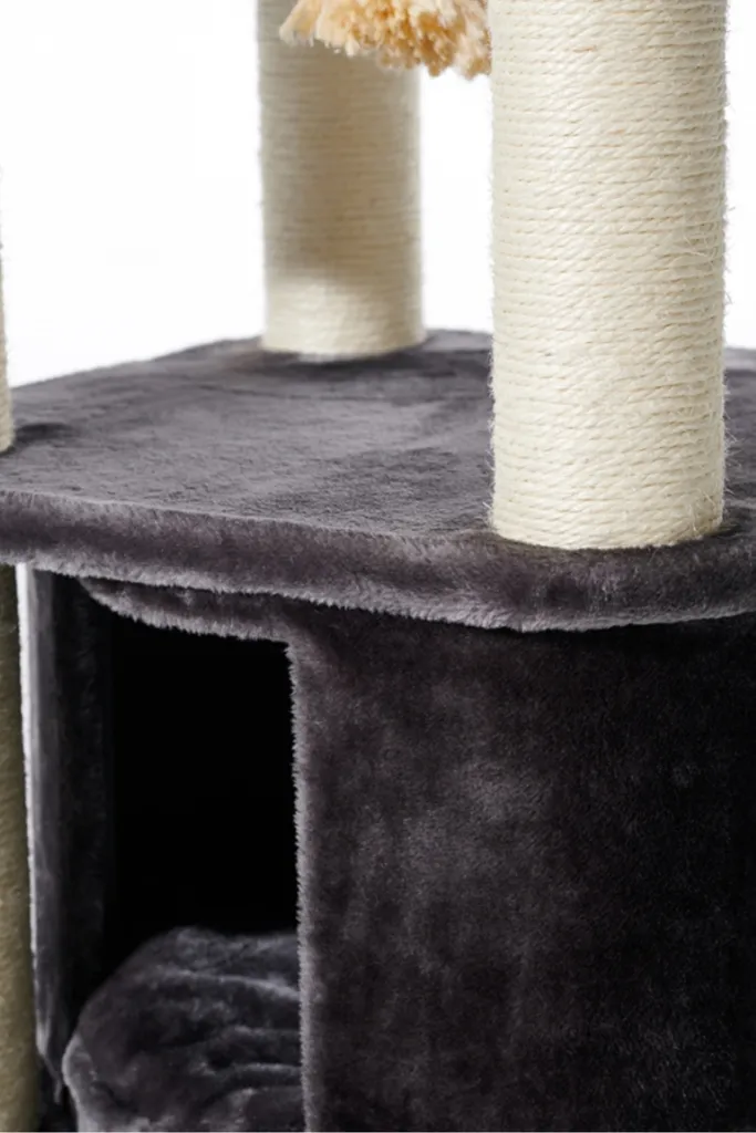 Arbre à chat multi-niveaux 121cm gris anthracite pour chat d'appartement - 6