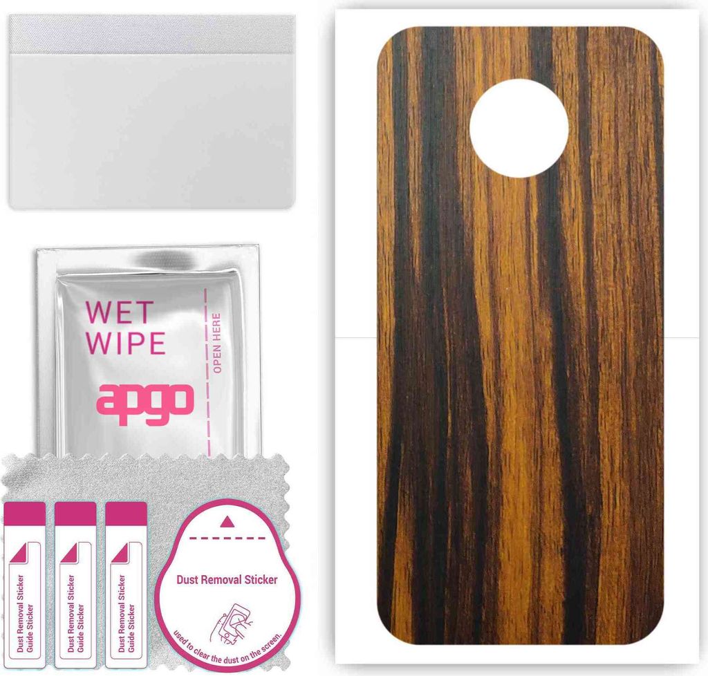 apgo Rückseite Schutzfolie, Skin, kompatibel mit Motorola Moto G6, Hinten Displayschutzfolie aus Vinylfolie, kratzfest, einfache Montage - Tigerwood