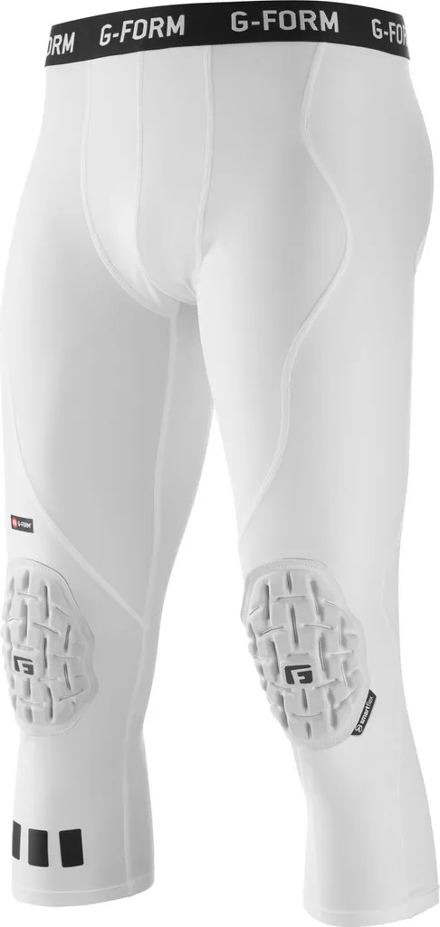Pantalon de compression rembourré G-Form Pro 3/4 blanc homme XL