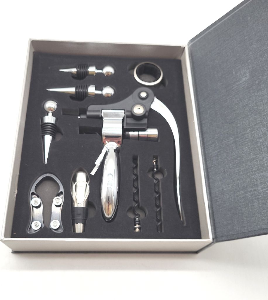 Faburo Korkenzieher 9-teiliges Geschenk-Set für Wein Geschenkbox Bar