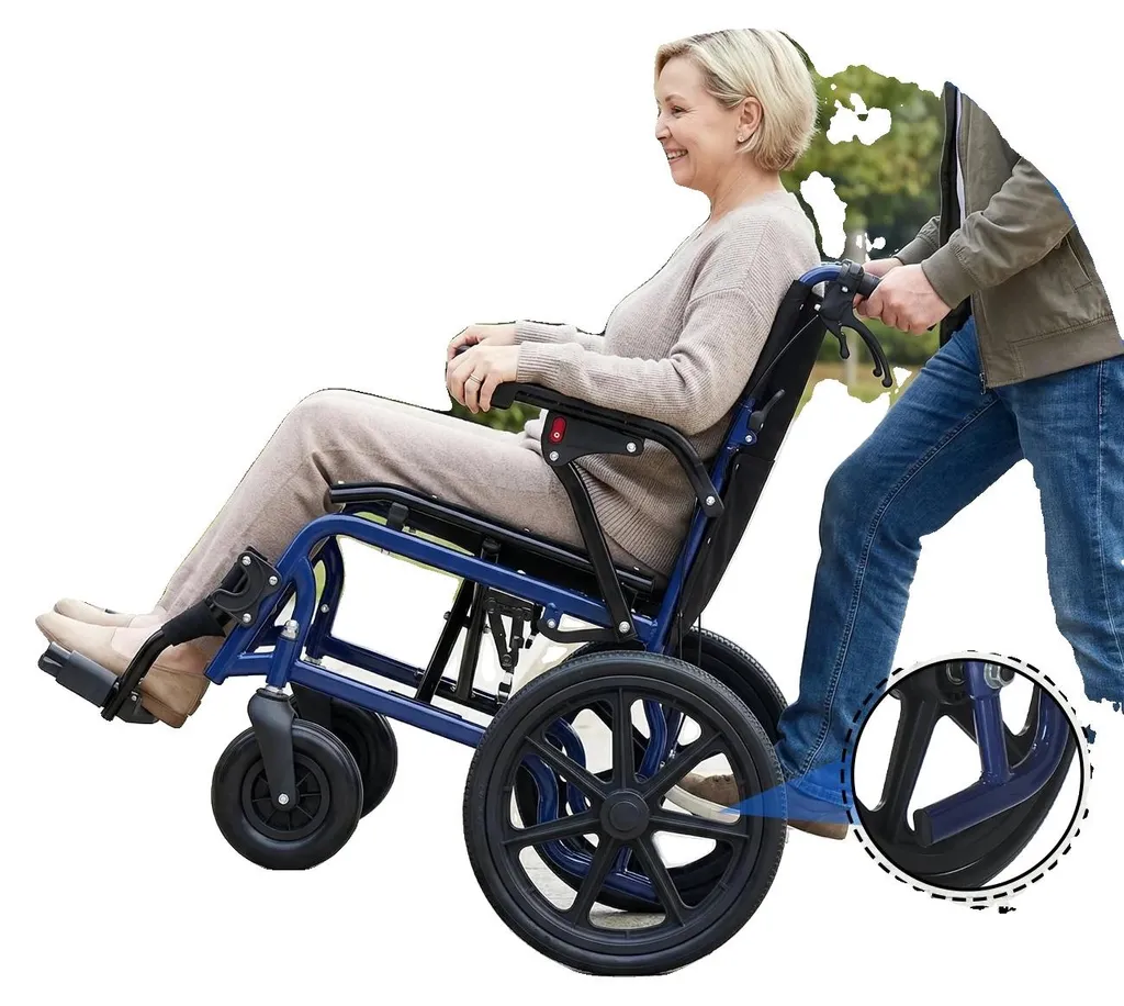 Fauteuil roulant de voyage pliable et léger - Mobilité Senior Modèle 070