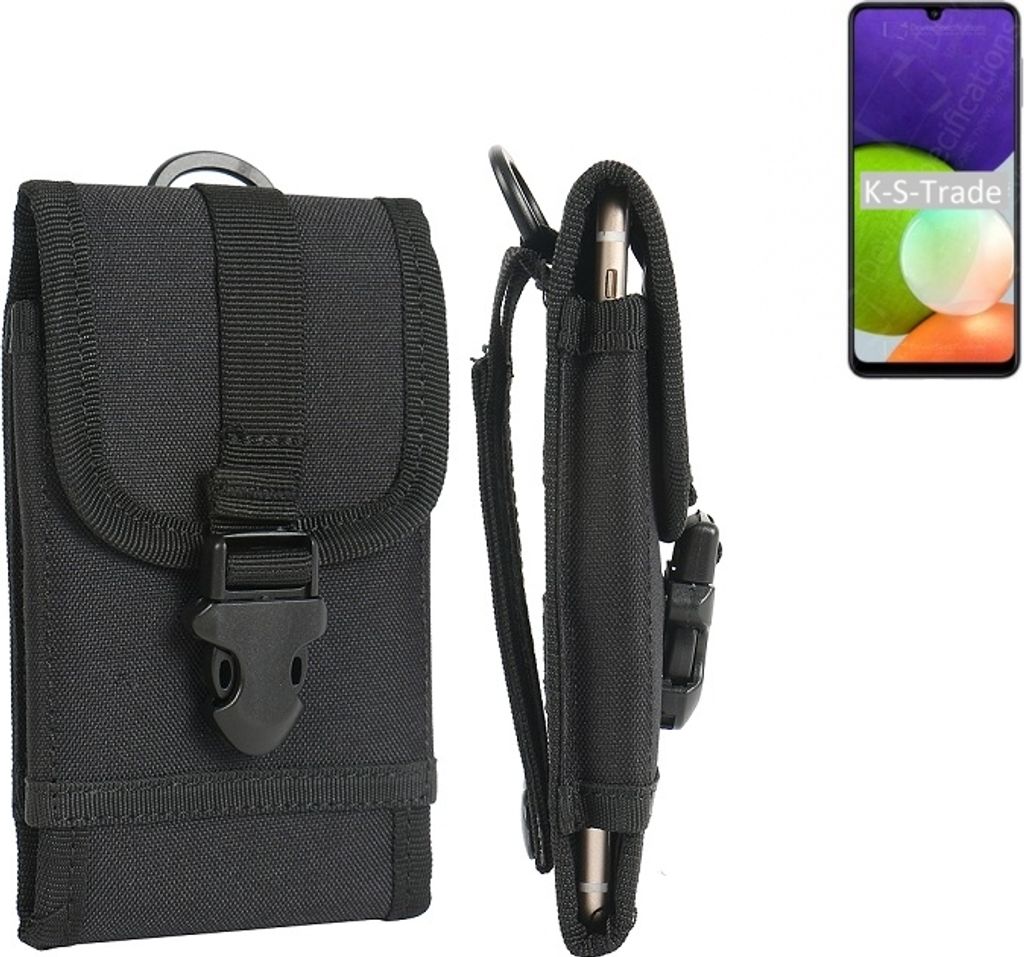 K-S-Trade Handyhülle kompatibel mit Samsung Galaxy A22 5G Gürteltasche Holster Handytasche Gürtel Tasche Schutzhülle Robuste Handy Schutz Hülle