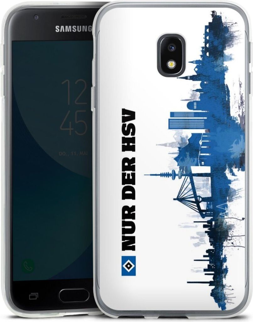 DeinDesign Handyhülle für Samsung Galaxy J3 Duos (2017) Silikon Hülle Case Smartphone Schutzhülle Bundesliga HSV Offizielles Lizenzprodukt