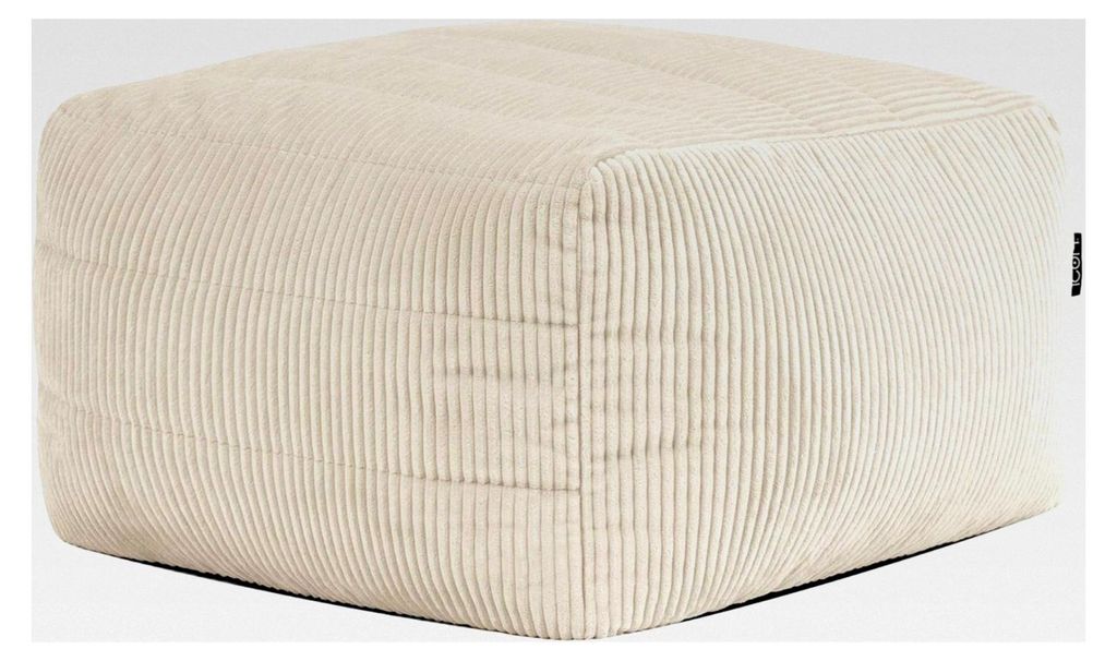 Noa Sitzsack Hocker, Modular Sofa für Erwachsene, Beige, Flauschiger Cordstoff, Ecksofa, Bequemer Bean Bag Sofa, Relaxsessel, Lounge, Wohnzimmer M...