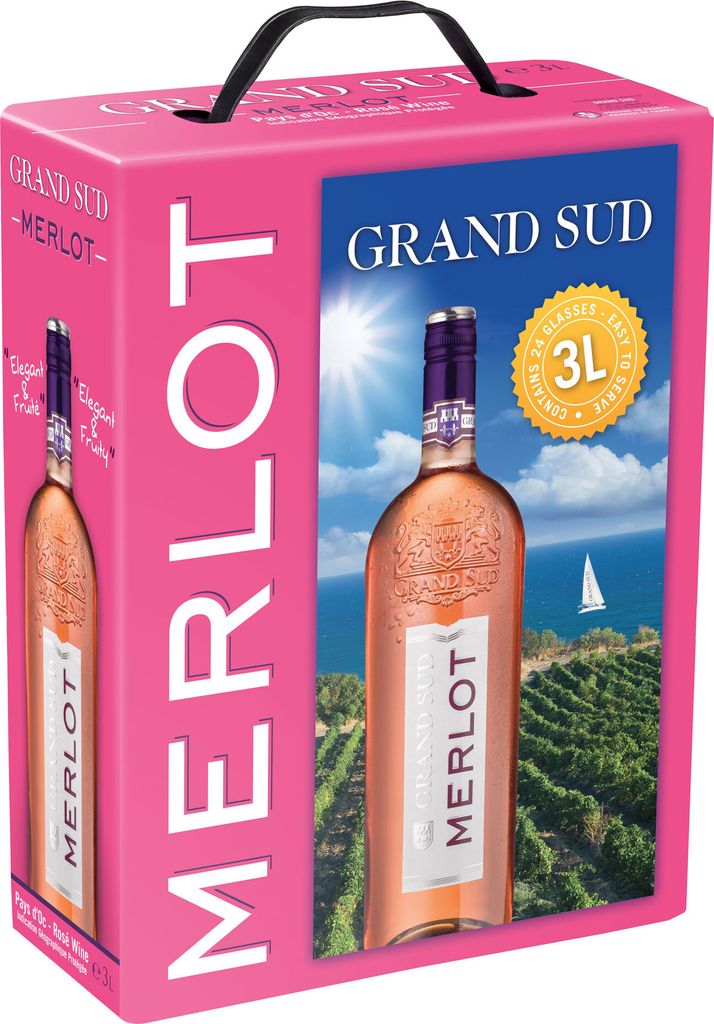 Grand Sud Merlot Rose Pays d'Oc IGP BIB (3l Box) Produktbild 