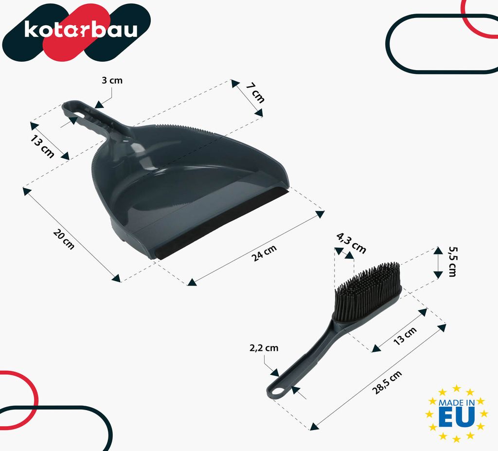 KOTARBAU® Handkehrset Handfeger mit Gummiborsten + Produktbild 3