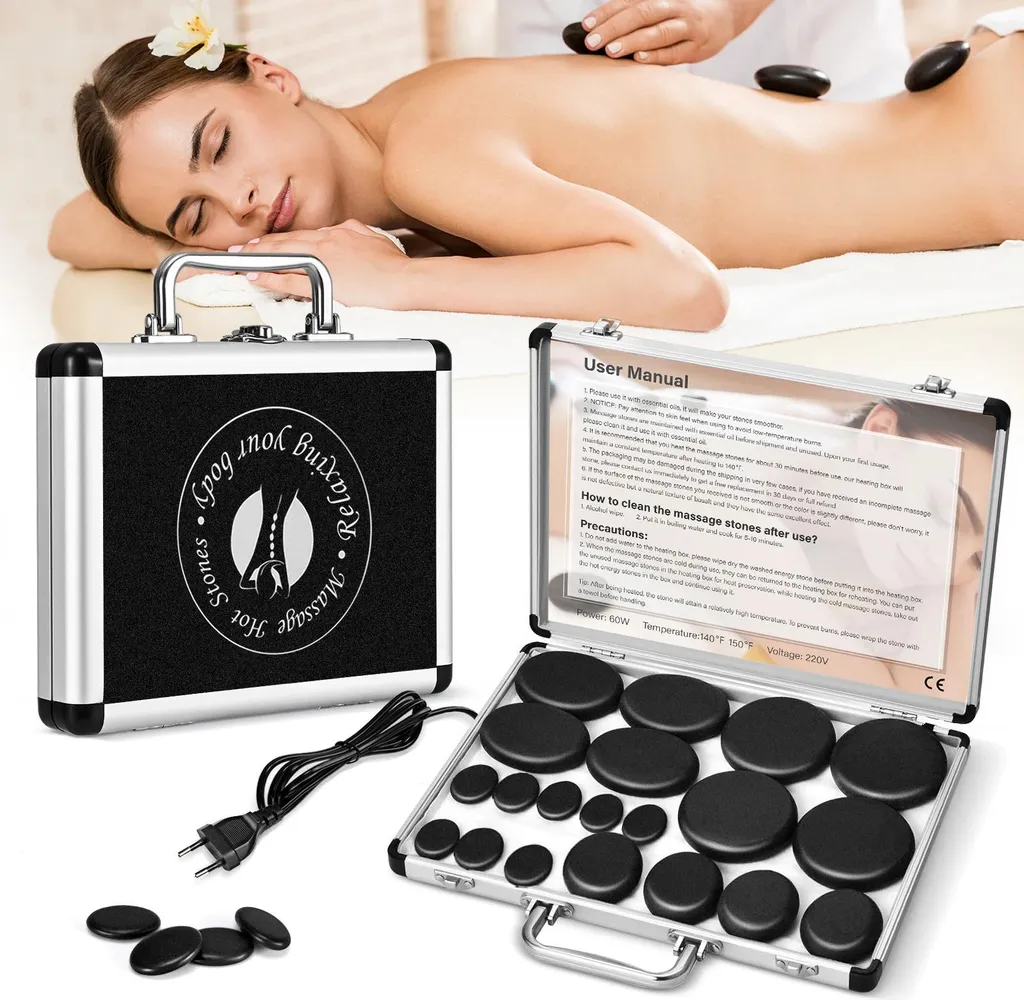 Rituale di Benessere: Set 18 Pietre Ceramica per Hot Stone Massage