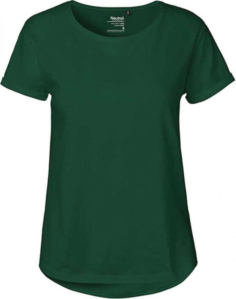 Neutral O80012 | Damen Roll Up Sleeve T-Shirt / Single Jersey Strick - Farbe: Bottle Green - Größe: S